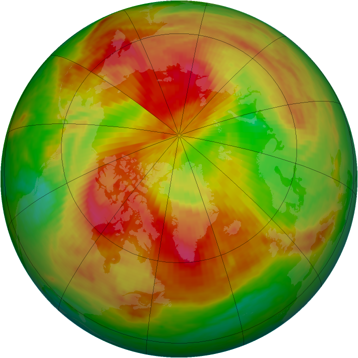 Arctic ozone map for 14 April 1989